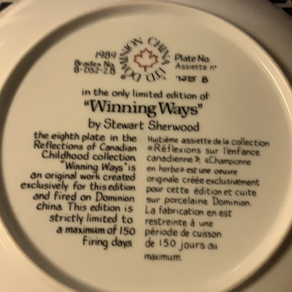 1989 Stewart Sherwood collectors plate “winning Ways” - Picture 2 of 2